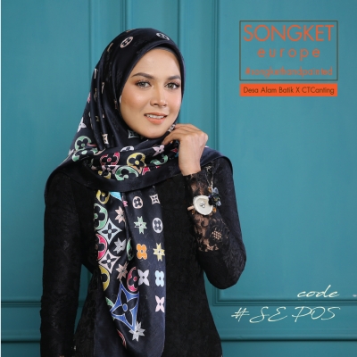 Square Songket Europe Premium 05 Black